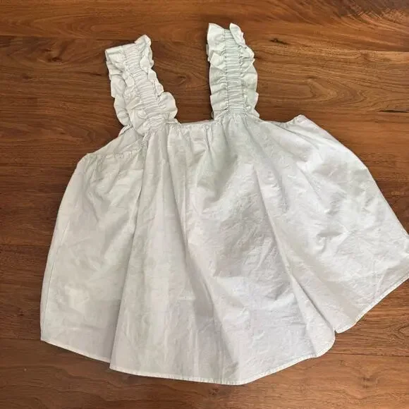 ZARA Green Tie Dye Poplin Top - Picture 5 of 8